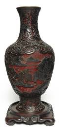 A Chinese TwoColor Lacquered Vase