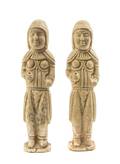 A Pair of Chinese Glazed Pottery Figures of Warriors