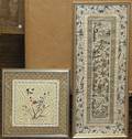 Two Embroidered Silk Textiles