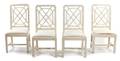 A Set of Four Contemporary Bone Veneered Side Chairs
