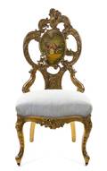 A Louis XV Style Giltwood and Vernis Martin Decorated Side Chair