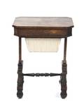 A Victorian Rosewood Sewing Table