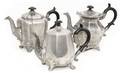 495 Three Antique Pewter Coffee and Two Tea Pots