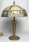 An American Slag Glass Table Lamp