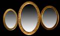 485 Three Gold Finish Wood Mirrors