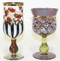 Seven Mackenzie Childs Wine Goblets