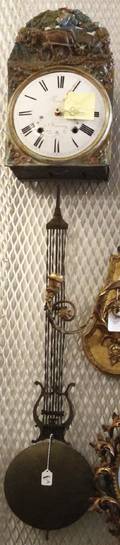 A French Brass WagontheWall Clock Romanet