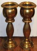 A Pair of Brass Jardinieres on Stands