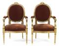 A Pair of Louis XVI Style Giltwood Fauteuils