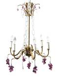 A Murano Glass and Bronzed Metal SixLight Chandelier
