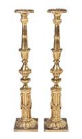 A Pair of Italian Giltwood Pricket Sticks