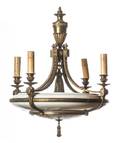 A Neoclassical Gilt Metal FiveLight Chandelier