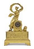 A Louis XVI Style Gilt Bronze Mantel Clock
