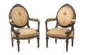 A Pair of Louis XVI Style Giltwood Fauteuils