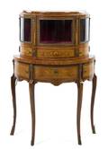 A French Transitional Style Gilt Metal Mounted Rosewood and Burl Walnut Vitrine