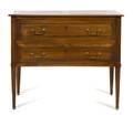 A Directoire Brass Banded Walnut Commode