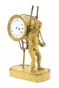 A Louis XV Gilt Bronze Figural Clock Augustin Fortin