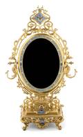 A Continental Gilt Bronze and Champleve Mirror