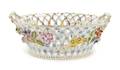 A Dresden Porcelain Reticulated Basket Form Dish