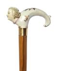 A German Meissen Style Porcelain Handled Cane