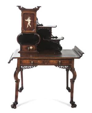 A Chinese Export Mahogany Side Table