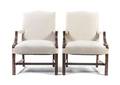 A Pair of George III Style Mahogany Library Chairs