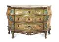A Venetian Painted Bombe Commode