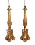 A Pair of Italian Giltwood Table Lamps