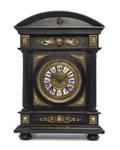 A German Neoclassical Ebonized and Bronze Mounted Mantel Clock Lenzkirch