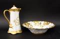 Two Gilt Accented Porcelain Items