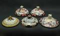 442 Five Antique English Porcelain  Pottery Large Tur