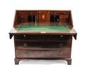 A George III Flame Mahogany Slant Front Secretary