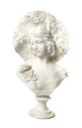 An Italian Carved Marble Bust of a Woman