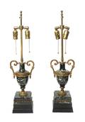 A Pair of Continental Marble and Gilt Metal Mounted Urns