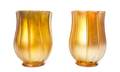 A Pair of Quezal Iridescent Glass Shades