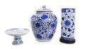 Three Chinese Porcelain Blue and White Decorated Articles