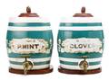 Two Earthenware Apothecary Jar Lamp Bases
