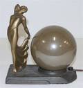 An Art Deco Gilt Metal Mounted Table Lamp