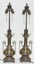 A Pair of Bronzed Table Lamps