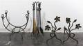 A Set of Wrought Iron Fireplace Articles