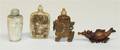 Four Ivory and Bone Carved Snuff Bottles