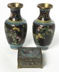 Three Chinese Cloisonne Articles