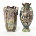 Two Japanese Moriage Pottery Vases