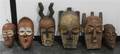 Six Carved African Masks