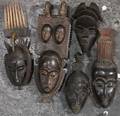 Five African Carved Masks