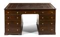 A George III Mahogany Partners Pedestal Desk