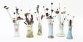 A Collection of Six Continental Porcelain Hat Pin Holders