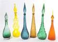 Six Blenko Style Glass Decanters