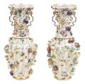 A Pair of Jacob Petit FruitEncrusted Porcelain Vases