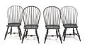 A Set of Four Ebonized Windsor Chairs